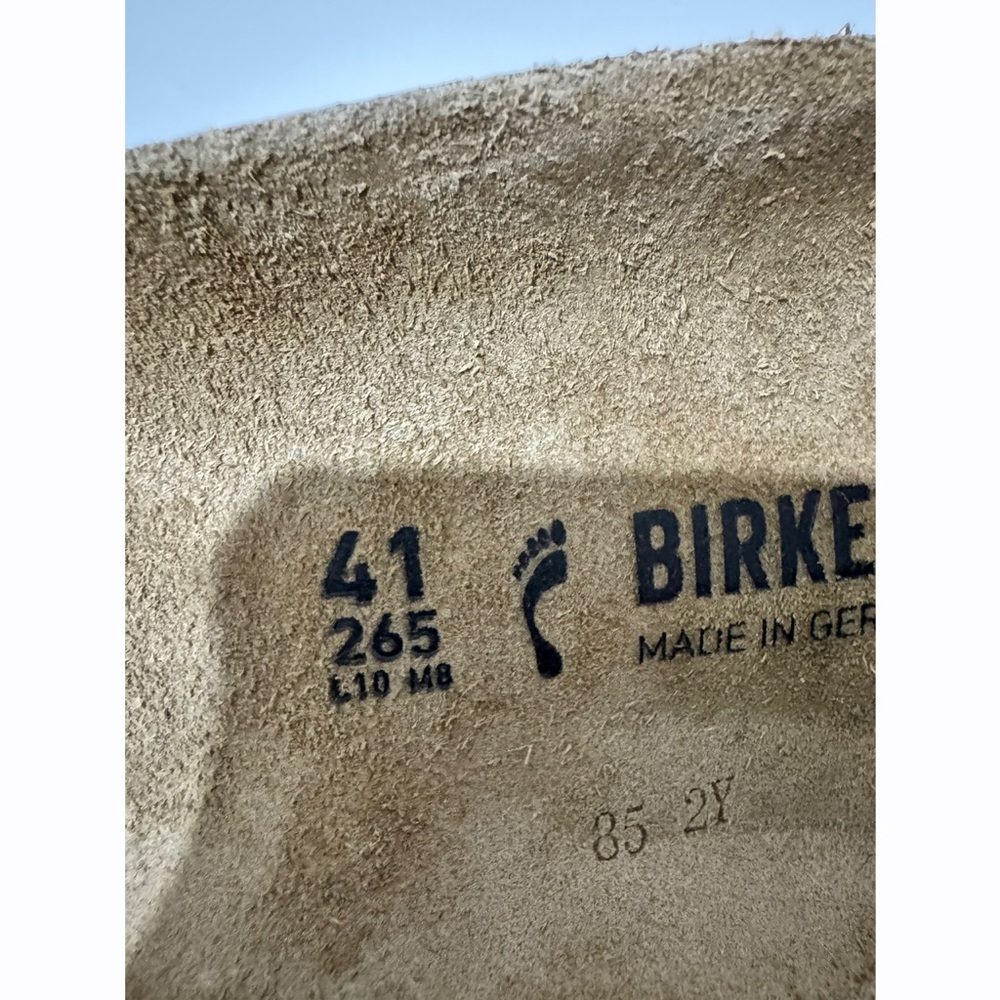 Birkenstock Madrid Big Buckle Nubuck Leather Pure Sage Green Slide Sandals 10 - Picture 12 of 12